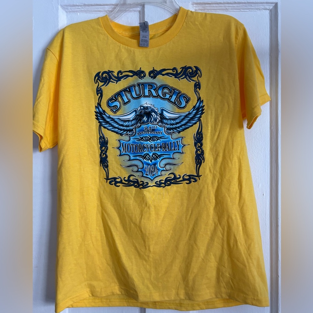 Sturgis Motorcycle Rally 2024 Womens Medium Yellow T-Shirt